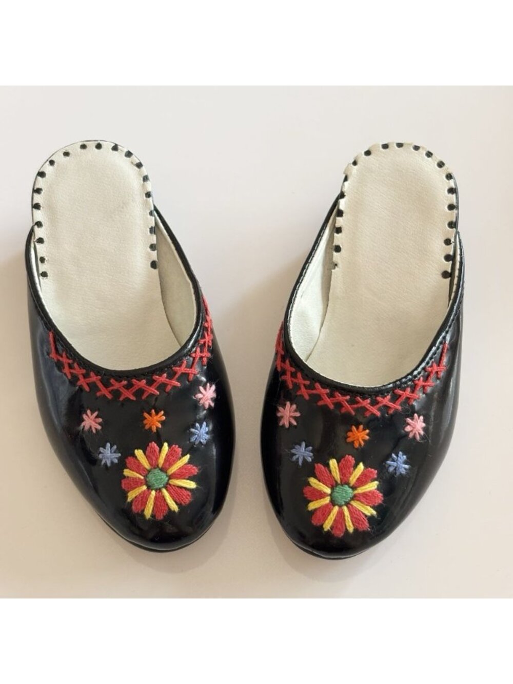 Traditional Portuguese Folk Clogs Embroidered Leather Chinelas Bordadas Socas